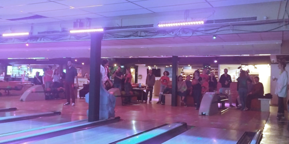 Roulez rose en plein bowling