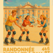 affiche des randonnées pistolet à eau à roller à toulouse 2025