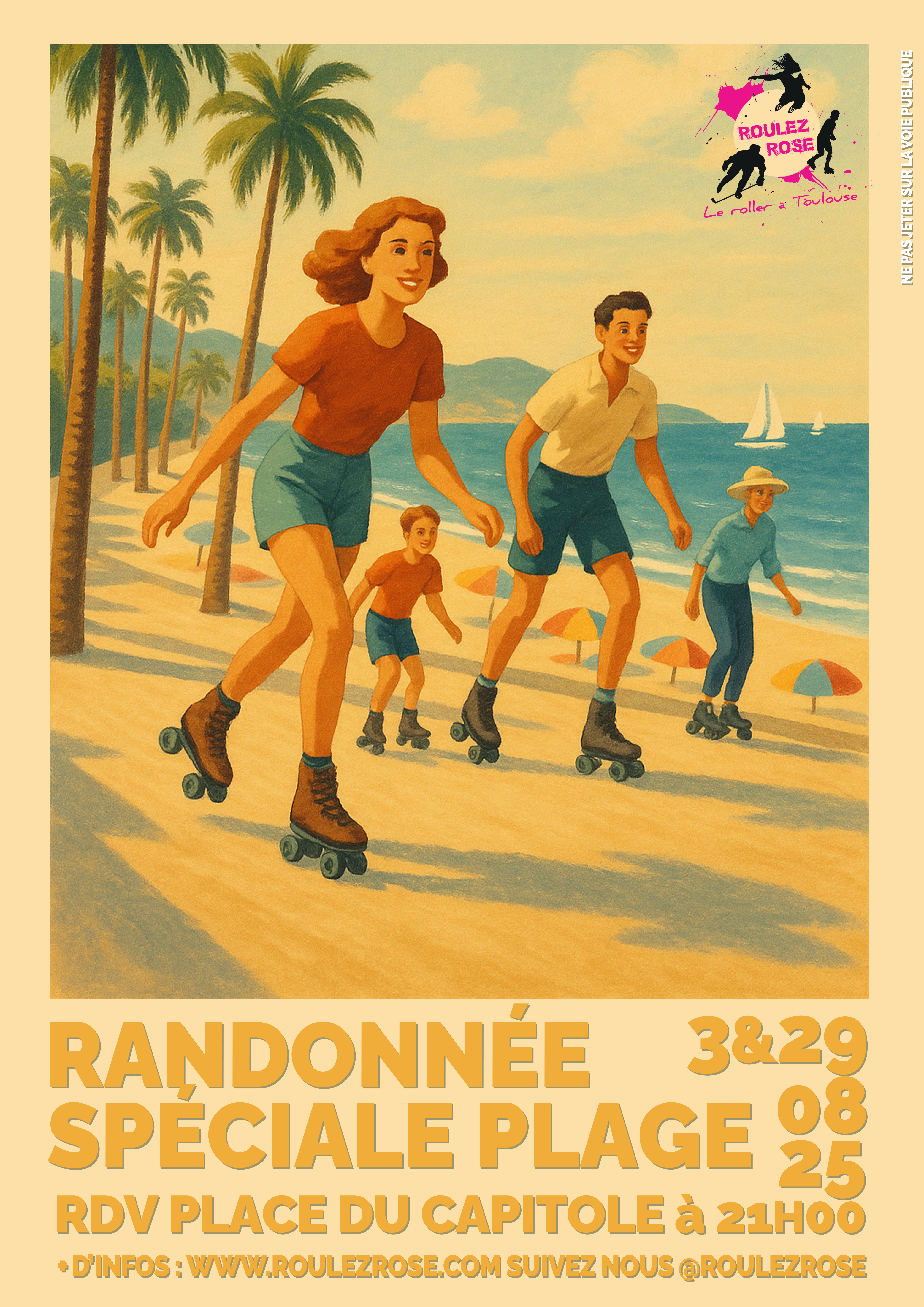affiche des randonnées roller plage à toulouse 2025