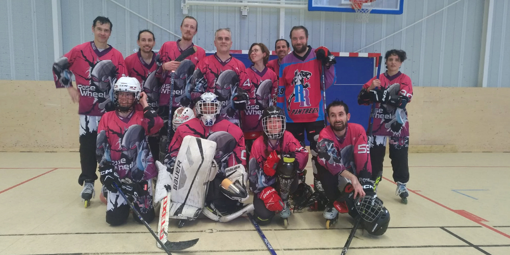 Équipe RoseWheels en roller hockey lors des matchs loisirs à Revel