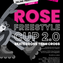 Affiche de la Rose Freestyle 2026, compétition roller freestyle à Toulouse le 12 avril 2026 au Gymnase Montaudran